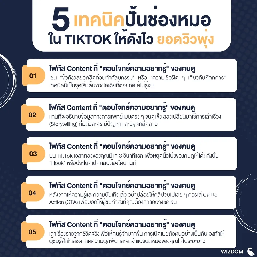 5 เทคนิคปั้นช่องหมอใน TIKTOK ให้ดังไว ยอดวิวพุ่ง