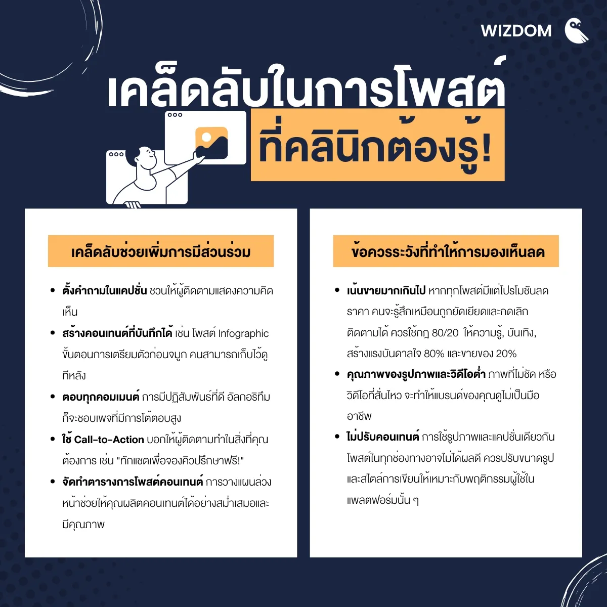เคล็ดลับในการโพสต์ที่คลินิกต้องรู้!