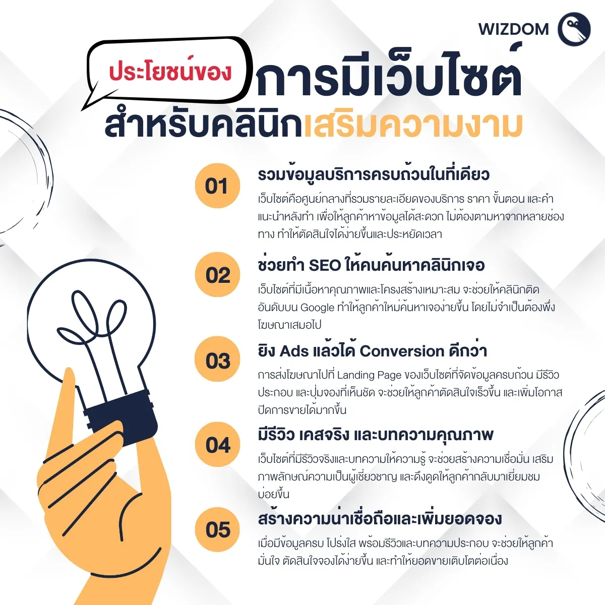 ประโยชน์ของการมีเว็บไซต์สำหรับคลินิกเสริมความงาม
