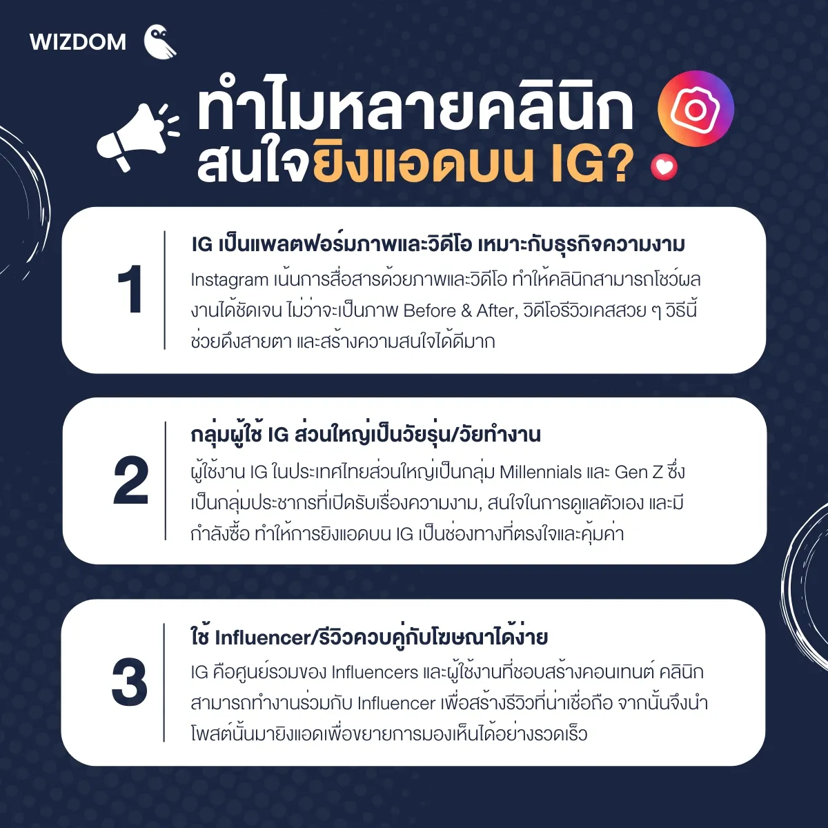 ทำไมหลายคลินิกสนใจยิงแอดบน IG?