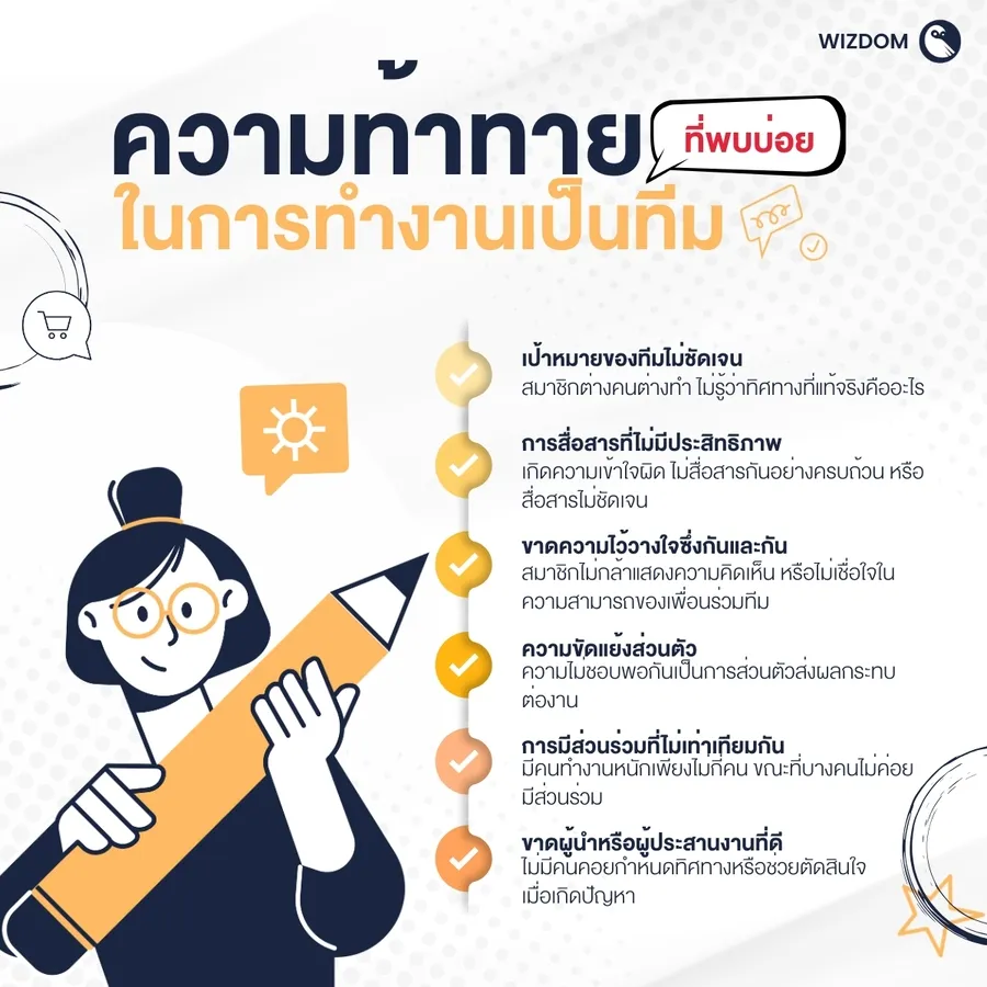 ความท้าทายที่พบบ่อยในการทำงานเป็นทีม