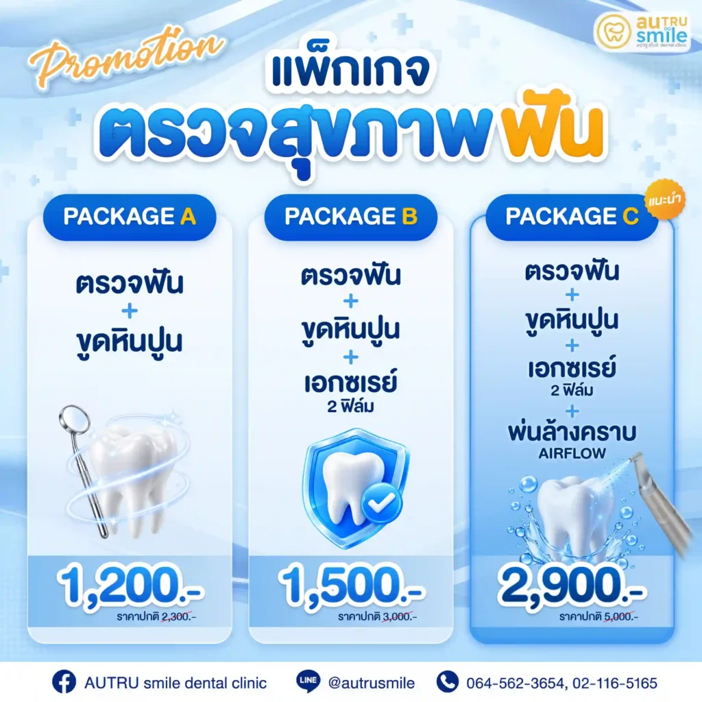 แพ็กเกจตรวจสุขภาพฟัน A/B/C