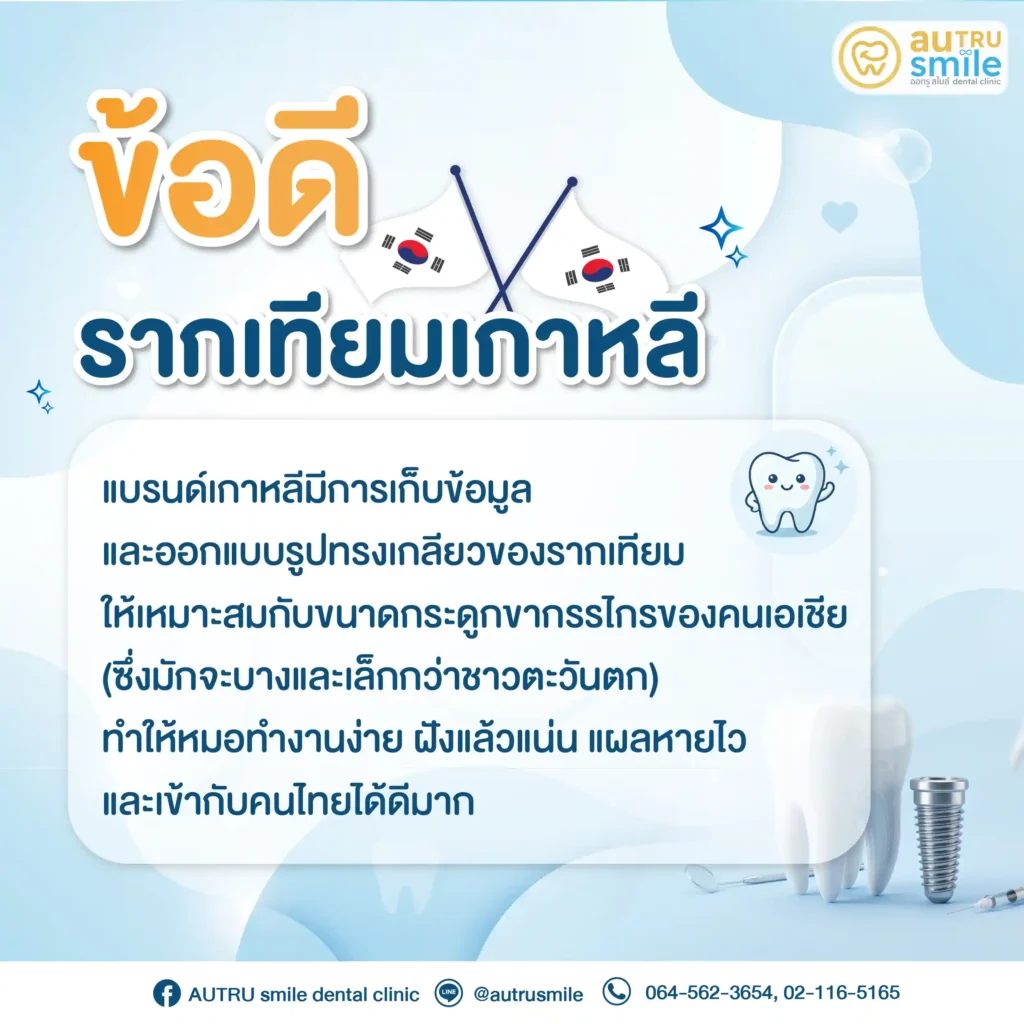 ข้อดีรากฟันเทียมเกาหลี