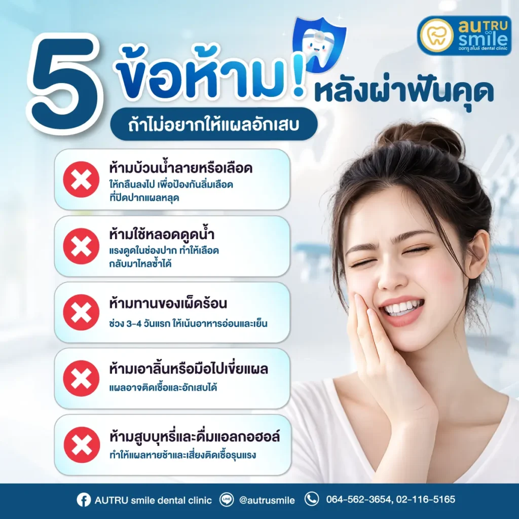 5 ข้อห้ามหลังผ่าฟันคุด